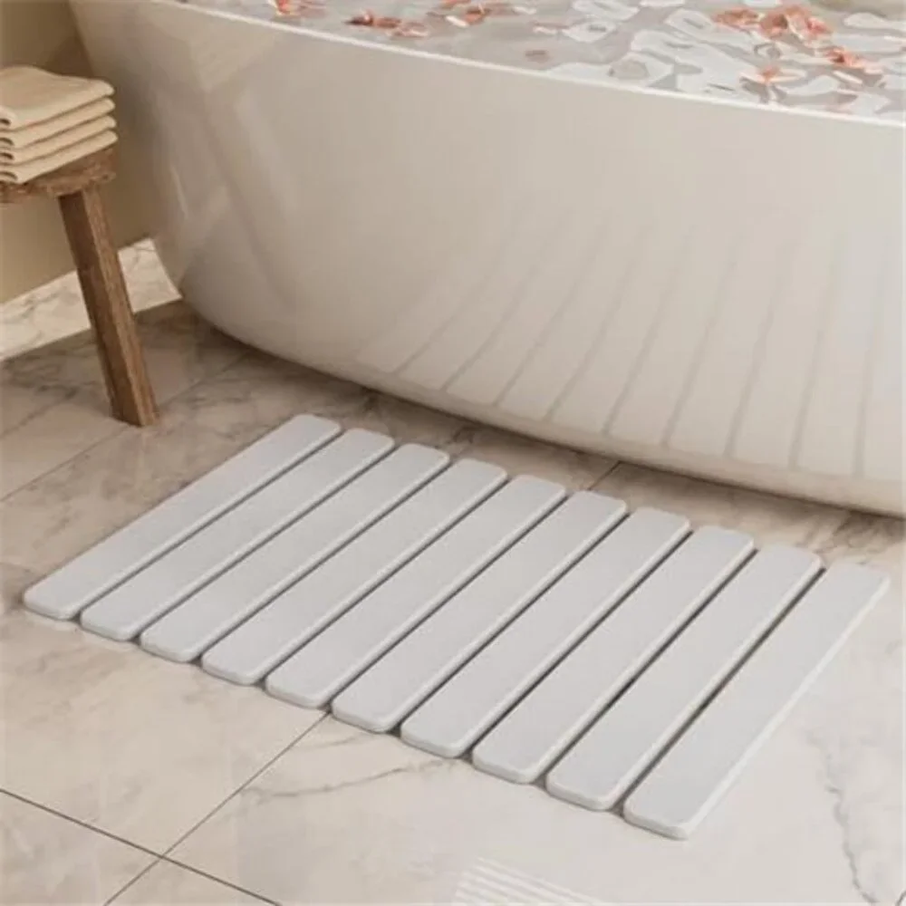 Foldable Stone Bath Mat Quick Dry Absorbent Non Slip Large Diatomaceous Mat